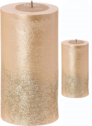 Свеча декоративная парафиновая Тепло рождества 7*13 см., золотой, Koopman (ACC690660/1)
