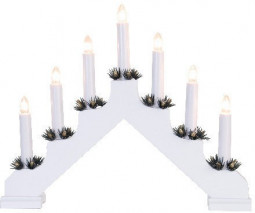 Новогодний светильник горка ADA 30*37,5 см., светлое дерево, 7 электро-свечей, Star Trading (286-18)