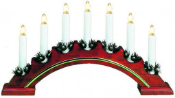 Рождественская горка-светильник ВЕРА, 7 LED свечей, цвет-орех, высота 23 см., Svetlitsa (16-151-07)