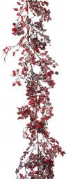 Гирлянда Беатрис 180 см. с красными заснеженными ягодами, House of Seasons   (83044)
