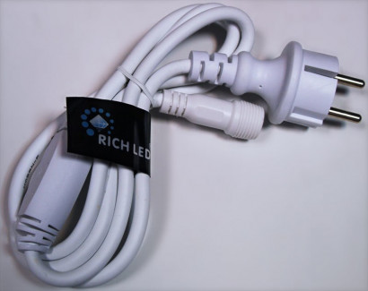 Блок питания для гирлянд постоянного свечения 1.5 м., 220V, 2А, белый провод Rich LED (RL-220AC/DC-2A-W)