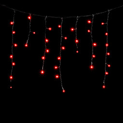 Светодиодная бахрома 3,1*0,5 м, 220V., 150 красных LED ламп, соединяемая, черный ПВХ, Beauty Led (PIL150-11-2R)