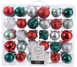 Набор пластиковых шаров Рождественские огни mix, 60 шт, Kaemingk (023432) 