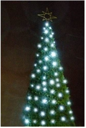 Комплект гирлянд Звездное небо для елей высотой 14 м., холодный белый, Green Trees (ZNeb14) в Екатеринбурге