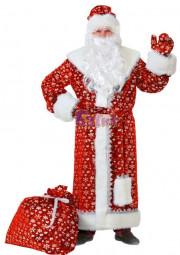 Карнавальный костюм Дед Мороз плюш, красный (184-54-56)