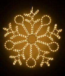 Светодиодная фигура Снежинка 90 см., 220V, 432 теплых белых LED ламп, прозрачный дюралайт, BEAUTY LE