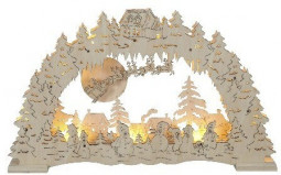 Новогодний светильник горка Путешествие санты, 10 теплых белых LED ламп, высота 26 см., Svetlitsa (270-84)