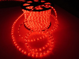 Электрическая гирлянда Дюролайт, красный, прозр. провод 7 м. Rope-Light (523323)