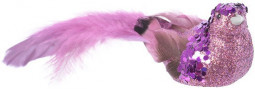 Елочное украшение Радужная пташка  4,5*5*20 см, на клипсе, фиолетовый, Kaemingk  (727060/3)