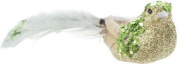 Елочное украшение Радужная пташка  4,5*5*20 см, на клипсе, зеленый, Kaemingk  (727060/4)