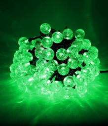 Светодиодная гирлянда шарики Пузырьки 10 м., 220V., 100 зеленых LED ламп 23 мм., коннектор, черный ПВХ, Beauty Led (PCS-100B-G)