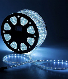 Дюралайт круглый направленный диаметр 13 мм., 220V., белые LED лампы, бухта 100 м, Beauty Led (F3-R2-220V-W)