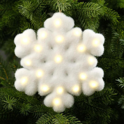 Светодиодная Снежинка 20 см., батарейки CR2032х2, свечение тёплое белое, Luazon Lighting (4843979)