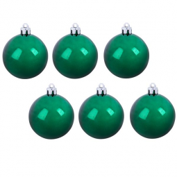 Набор пластиковых шаров 60 мм., зеленый глянец, 6 шт., Snowmen (ЕК0373)