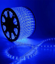 Дюралайт всесторонний круглый диаметр 13 мм., 220V, фиксинг, синие LED лампы 36 шт на 1 м, Beauty Led (F3-H2-220V-B)