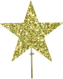 Макушка звезда 30 см., золото, УКРАШЕНИЕ ДЛЯ ВЫСОТНОЙ ЕЛКИ (MZ-300GOLD)