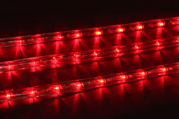 Дюралайт светодиодный 2-х проводной, диаметр 13 мм., 24В, красные LED лампы 36 шт на 1 м., бухта 100 м., статика, Teamprof (TPF-DL-2WH-100-24-R)