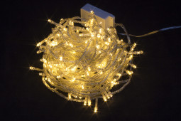 Светодиодная нить 13.5 м., 220V, 200 теплых белых LED ламп, контроллер, прозрачный провод, Winner Light (ww.01.5T.200-)