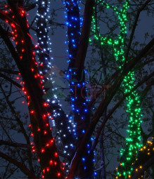 Комплект гирлянды на деревья 100 м., 5 лучей по 20 м, 24V, 1000 разноцветных LED ламп, черный ПВХ, Beauty Led (KDD1000-11-1M)